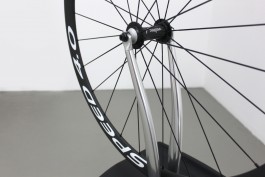 max pilger untitled detail kinetic bicycle wheel (grcic miura stool, veltec carbon wheel) sculpture readymade