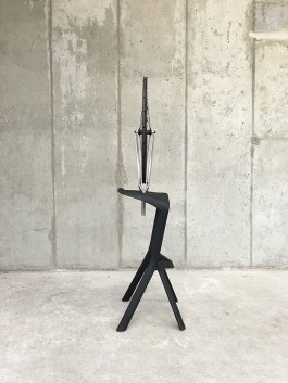 max pilger untitled kinetic bicycle wheel (grcic miura stool, veltec carbon wheel) sculpture readymade