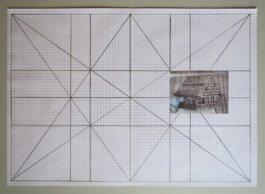 Max Pilger - Gesellenstück L.P. (Gestaltungsraster), 2024, montage, mounted C-print, graphite on paper 29.7 × 41.8 cm